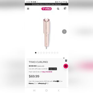 TYMO CurlPro Hair Styling Tool - Pink